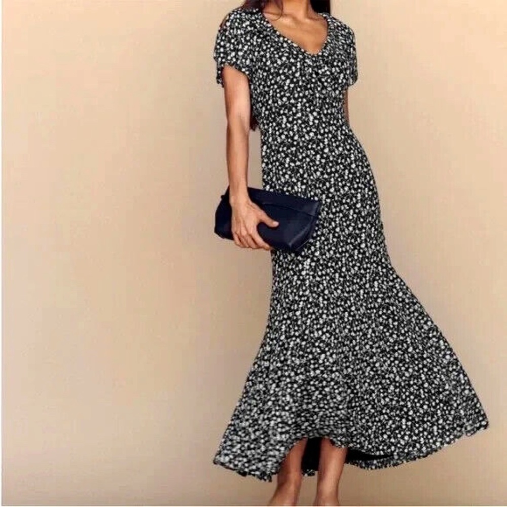 NWOT Reformation Talleen Floral Maxi Dress in Black & White